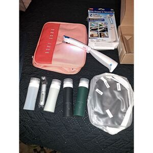 New Travel case with UV disinfecting Light and squeeze travel bottles